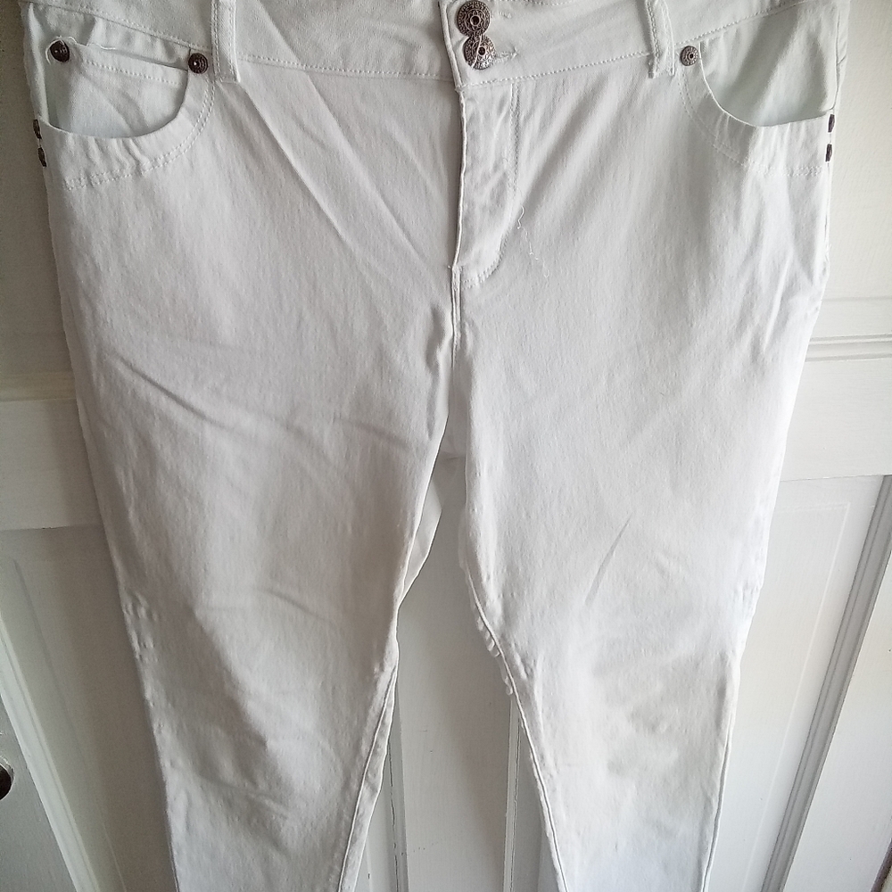 White Denim size 16 Sabrina Lauren Jeans Stretch, Skinny